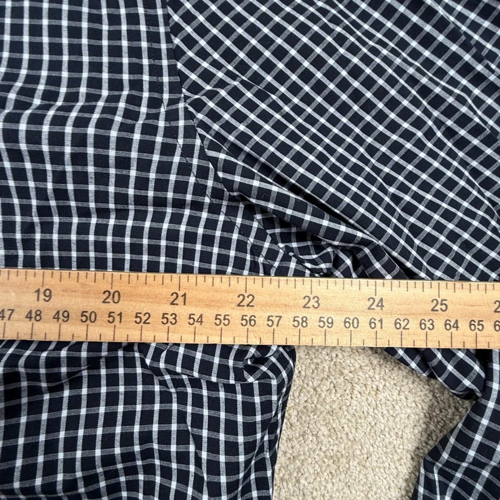 Banana Republic Mens Large Navy Check Wrinkle Resistant Athletic Fit Shirt
